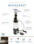 Open the PDF for T&S’ new hands-free WaveCrest Soap Dispensers are designed for commercial-duty use and are available in three elegant finishes—chrome, sophisticated brushed nickel, and sleek matte black. Enhance hygiene and style with these sleek, touchless solutions, ideal for commercial spaces. The WaveCrest Soap Dispenser models offer the perfect blend of functionality and design and perfectly complement the Seabrook collection of sensor faucets.