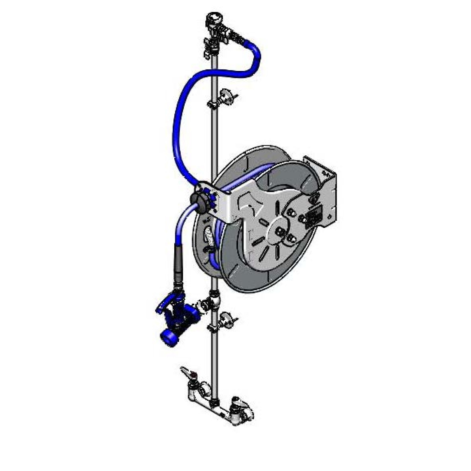 T&S Brass B-7142-C01 Hose Reel System, enclosed, stainless steel, 3/8 x 50  ft. hose, with spray valve