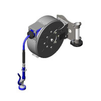 T&S Brass B-7142-C01 Hose Reel System, enclosed, stainless steel, 3/8 x 50  ft. hose, with spray valve